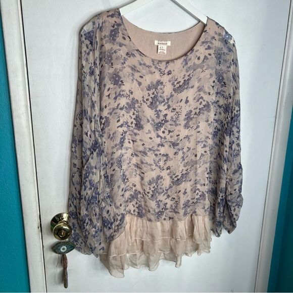 Sundance silk ruffles tiered blouse - Picture 1 of 8
